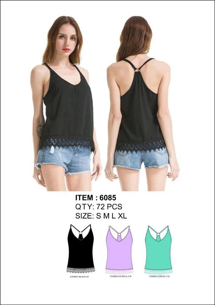 36 Wholesale Women's Fashion Lace Tank Top image