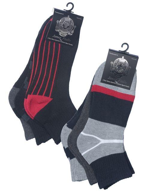 120 Wholesale Mens' Quarter Cushion Sport Socks image