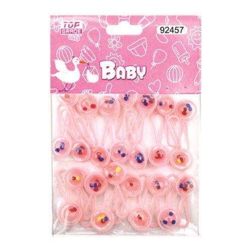 24 Wholesale 144 Twenty Four Count Rattle Baby Pink image