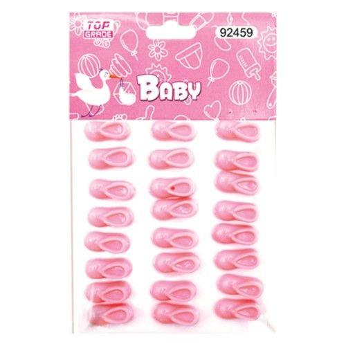 24 Wholesale Twenty Four Count Mini Booties Baby Pink image