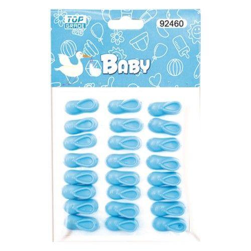 24 Wholesale Twenty Four Count Mini Booties Baby Blue image