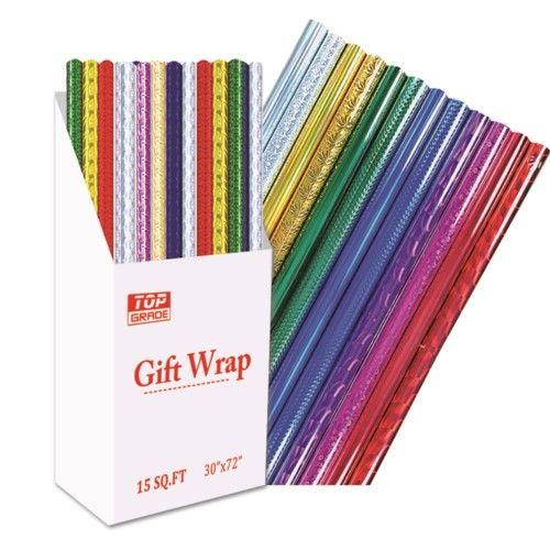 72 Wholesale Gift Wrap Holographic image
