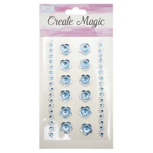 24 Wholesale 144 Craft Magic Sticker Flower Light Blue image