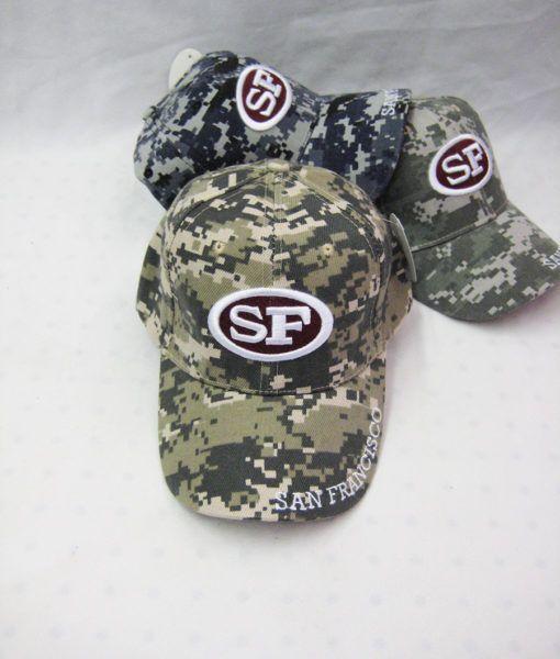 48 Wholesale "san Francisco" Army Printed Ball Caps image