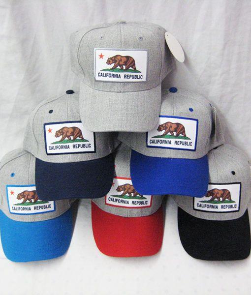 48 Wholesale "california Republic " Printed Ball Caps image