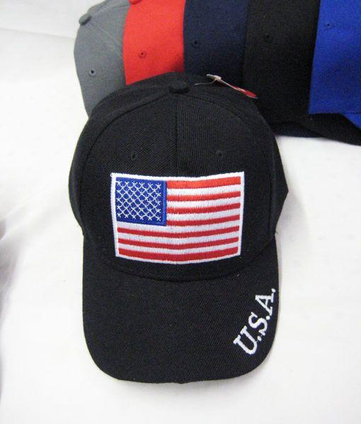 48 Wholesale Usa Flag Baseball Cap image