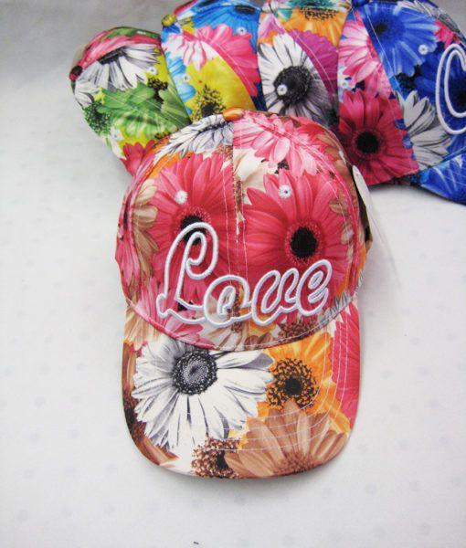 36 Wholesale "love" Floral Baseball Cap image