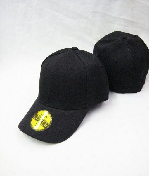 36 Wholesale Black Fitted Baseball Cap image