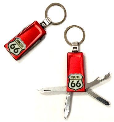 48 Wholesale 48 Wholesale Route 66 Keychain Red Color - Wholesale Sock Deals image