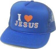 24 Wholesale Adult Mesh Back Printed Hat, "i Love Jesus", Assorted Colors image