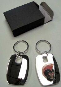 24 Wholesale *2 Metal Keychain With Brass Biker Insignia Individually Gift Boxed image