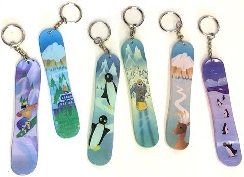 96 Wholesale 4.5" Snow Board Keychain Assortment image