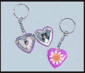 144 Wholesale 1" Daisy Locket Keychain image