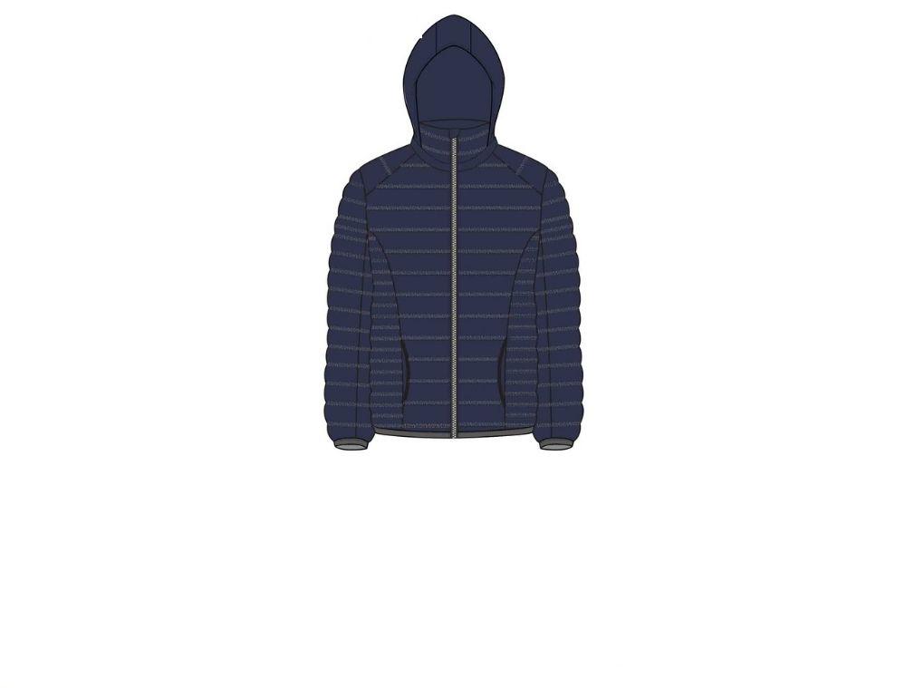 12 Wholesale Men's Quilted Jacket With Detachable Hood In Navy image