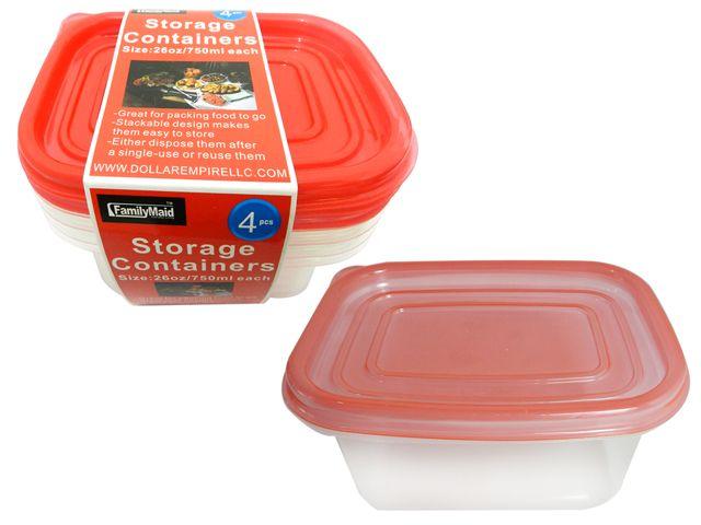 24 Wholesale 4pc Rectangle Storage Containers image