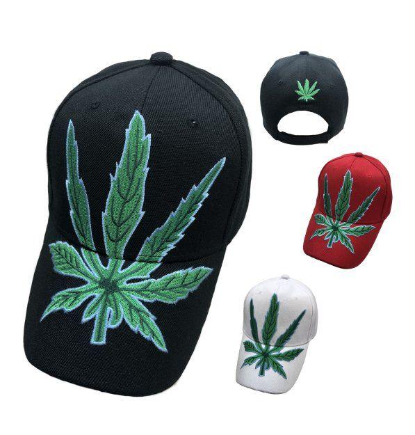 24 Wholesale Large Marijuana Leaf Hat image
