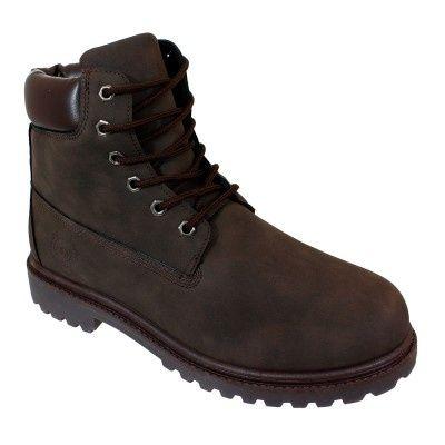 12 Wholesale Men's Pu Leather Workboot Brown image