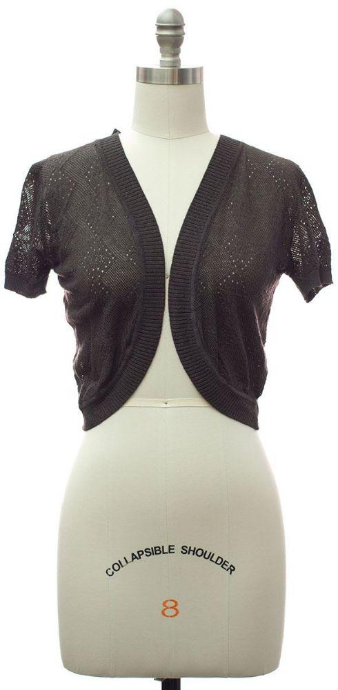 12 Wholesale Quilt Knit Bolero Black image