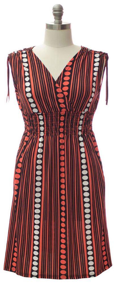 12 Wholesale 12 Plus Shoulder Tie Midi Dress Orange image
