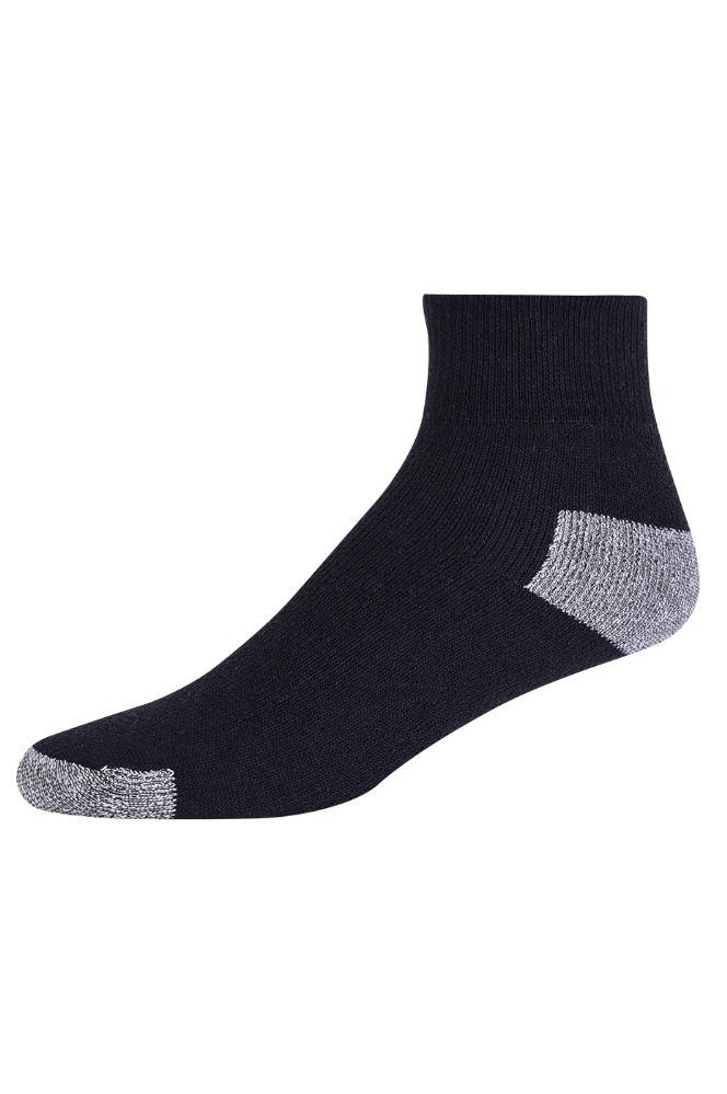 120 Wholesale Youth Cushion Quarter Ankle Socks Size 9-11 image