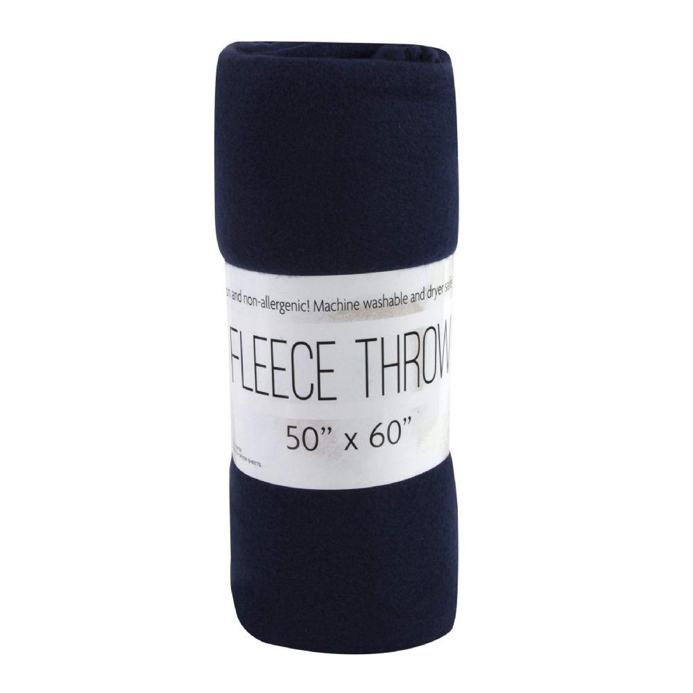 24 Wholesale Fleece Blankets 50" X 60" Blue image