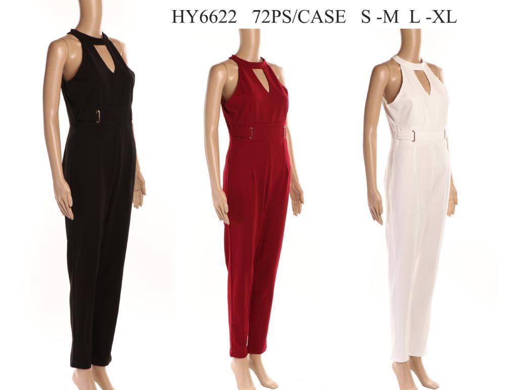 24 Wholesale Womens Summer Romper Assorted Solid Color image