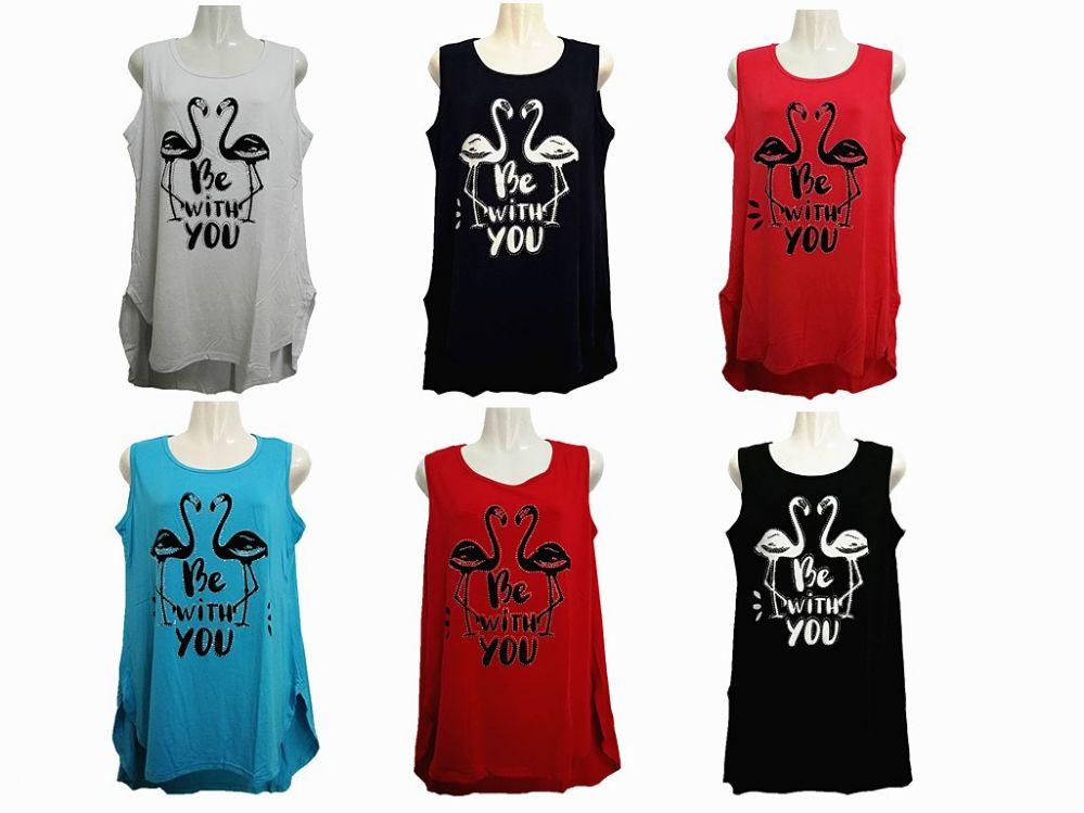 48 Wholesale Womens Assorted Color Be With You Tank Top image