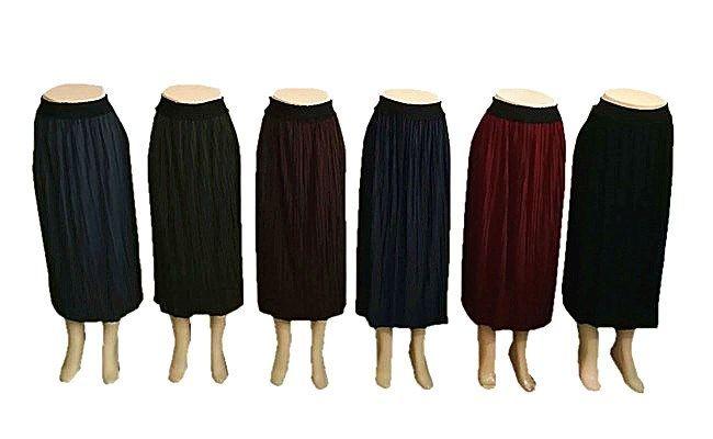 30 Wholesale Women Pleated A Line Midi Skirt Size Assorted image