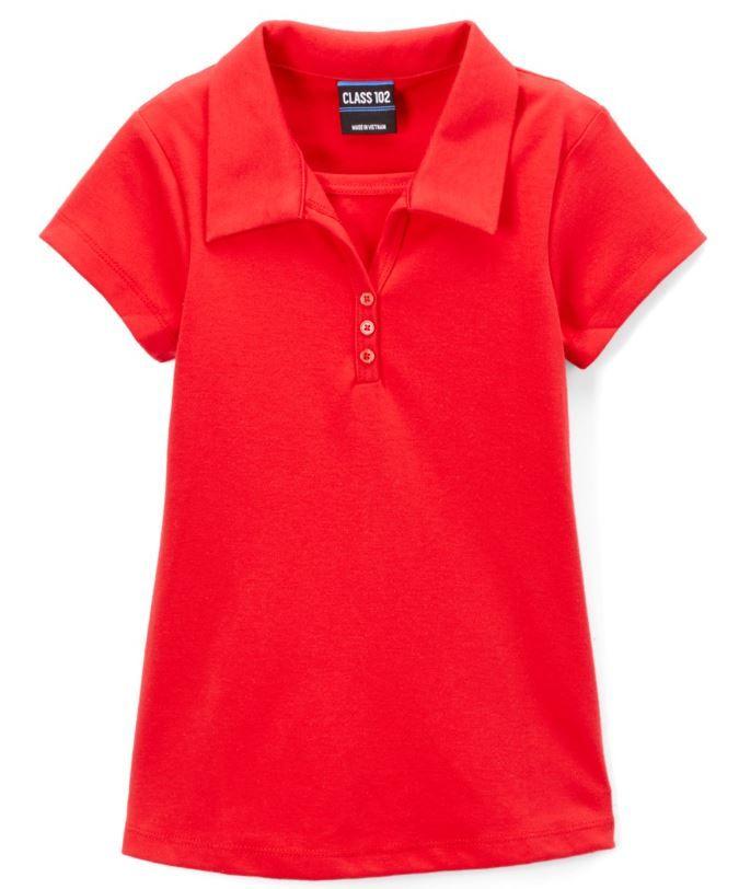 12 Wholesale Girls Red Uniform Top In Size 6 image