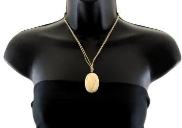 12 Wholesale String Necklace With Large Oval Shaped Stone Charm image