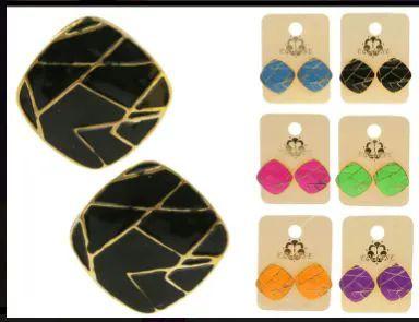 36 Wholesale 36 Assorted Color And Gold Tone Metal Stud Earring image