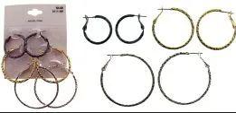 36 Wholesale Silver Gold And Rhodium Hoop Earrings image