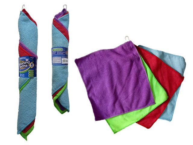 72 Wholesale 4-Piece Microfiber Cleaning Cloths image
