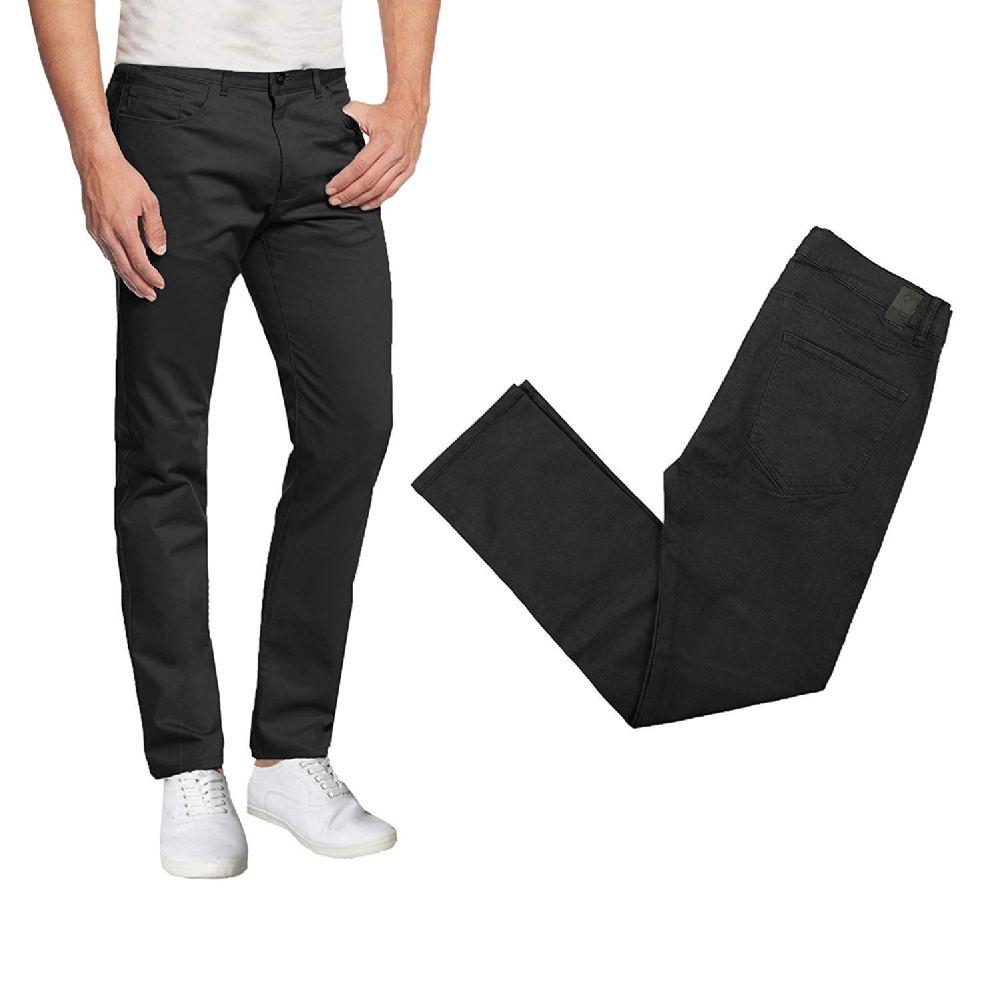 36 Wholesale Men's 5-Pocket UltrA-Stretch Skinny Fit Chino Pants Black