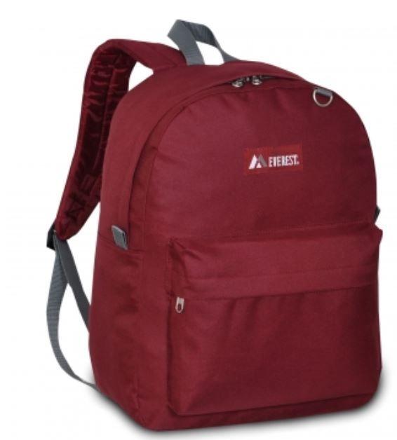 30 Wholesale Classic Backpack In Burgundy 13" W x 16.5" H x 6.5" D image