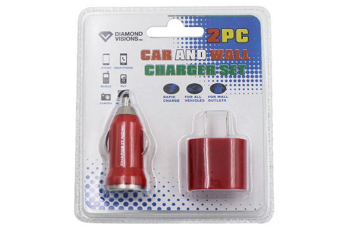 12 Wholesale 2 Piece Usb Wall And Car Charger Set image