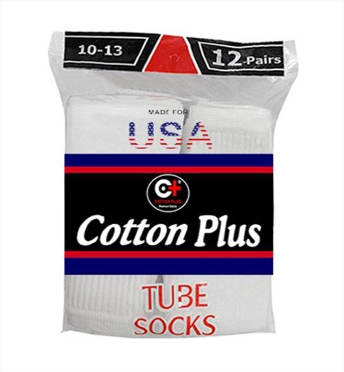 5040 Wholesale Men's Long White Tube Socks, Size 10-13 image