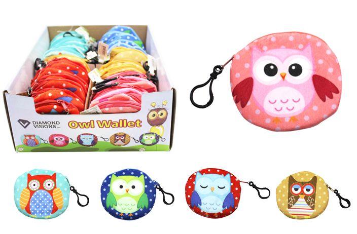 36 Wholesale Owl Coin Purse Keychain image