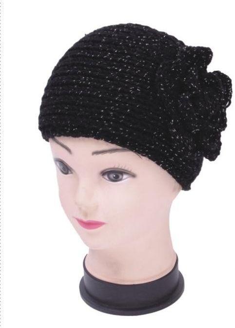 60 Wholesale Knitted Floral Black Winter Head Band image