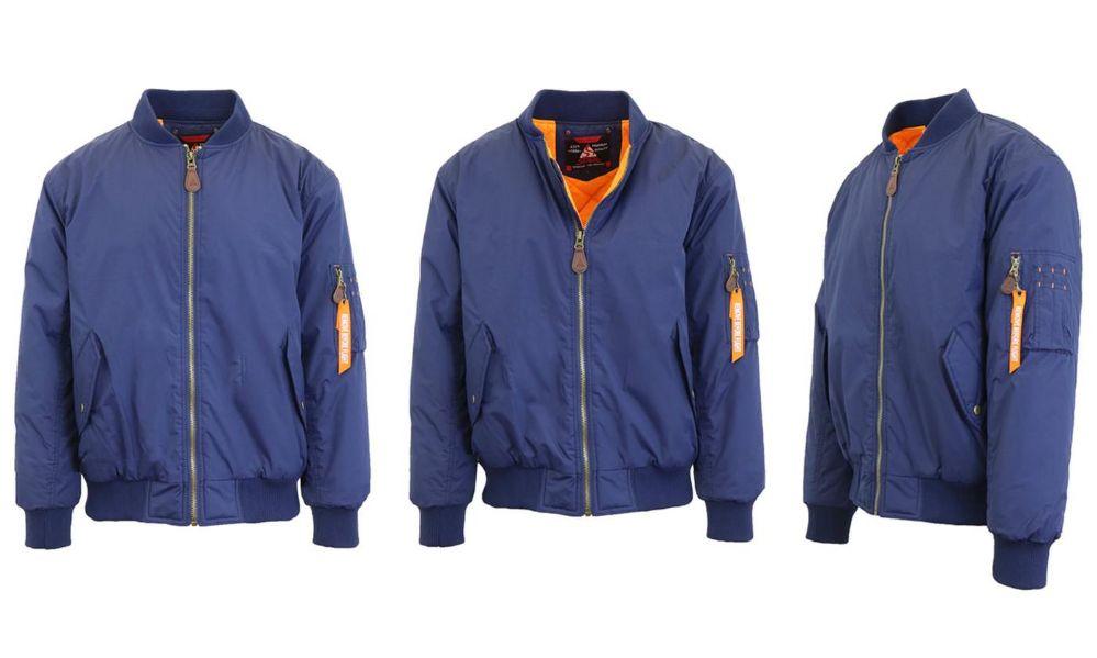 12 Wholesale Men's Heavyweight MA-1 Flight Bomber Jackets Navy Size Xx Large image