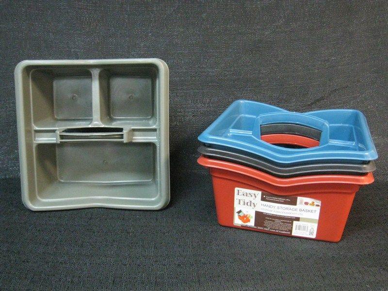 36 Wholesale Plastic Carrier With Handle Square Assorted Color image