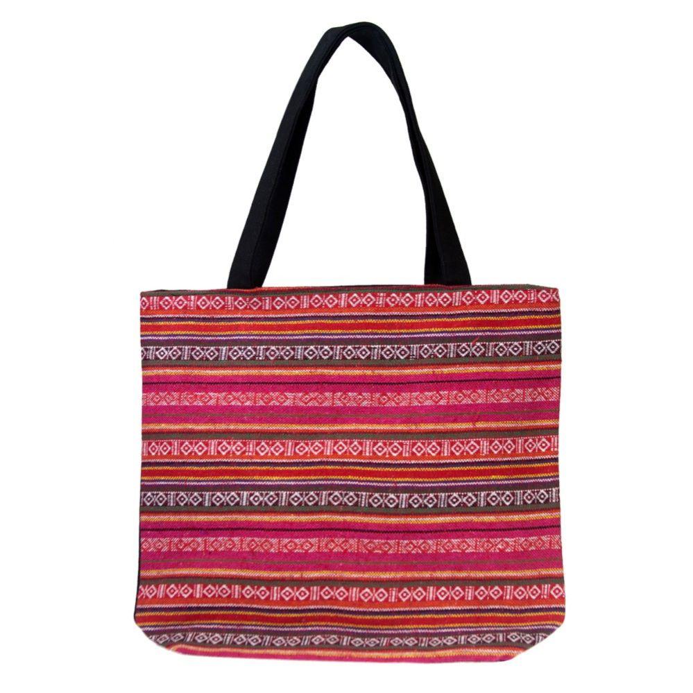 24 Wholesale Jute Tapestry Bulk Tote Bags In 3 Assorted Styles image