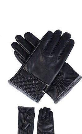 72 Wholesale Mens Leather Winter Gloves With Snap Design image