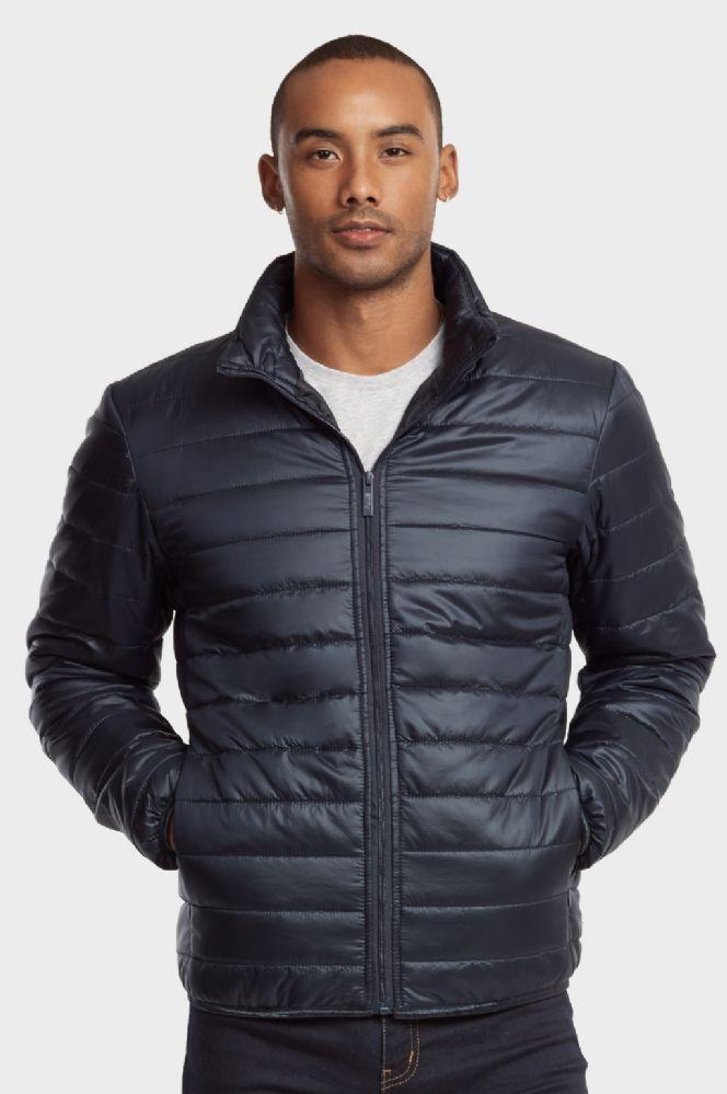 12 Wholesale Men's Puff Jacket In Navy Size Small image