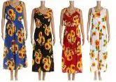 48 Wholesale Womens Sunflower Printed Summer Dress image