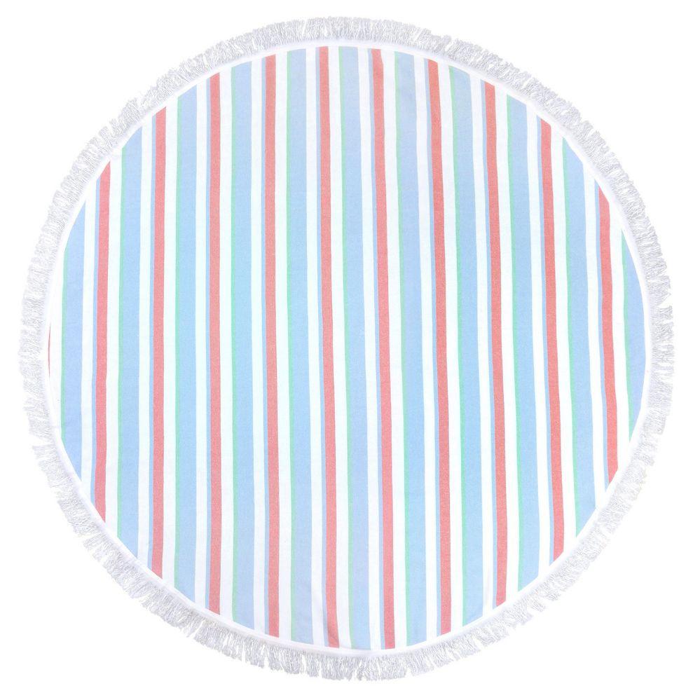 12 Wholesale Round Beach Towels In Torquoise 100 Percent Cotton 60x60 Round image
