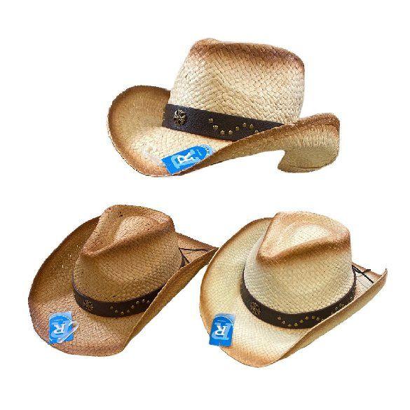24 Wholesale Classic Woven Cowboy Hat Studded Hat Band image