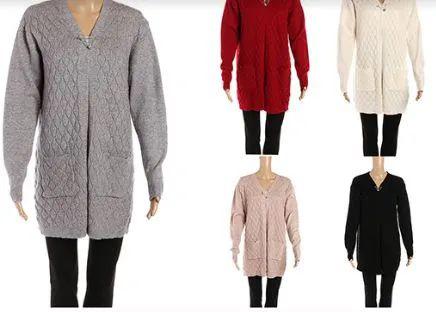 24 Wholesale Womens Open Front Long Sleeve Cardigan Sweater image