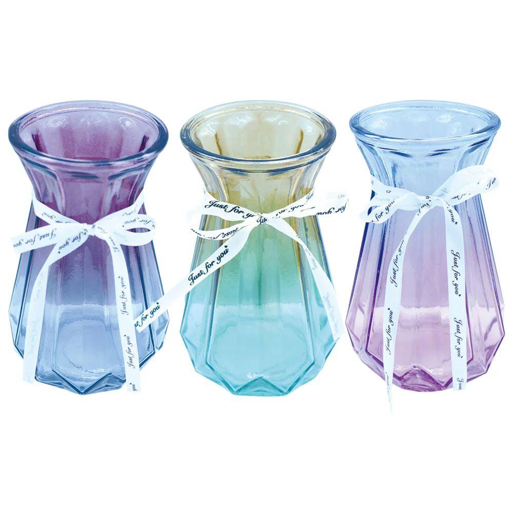 12 Wholesale BI-Colored Glass Vase Round image