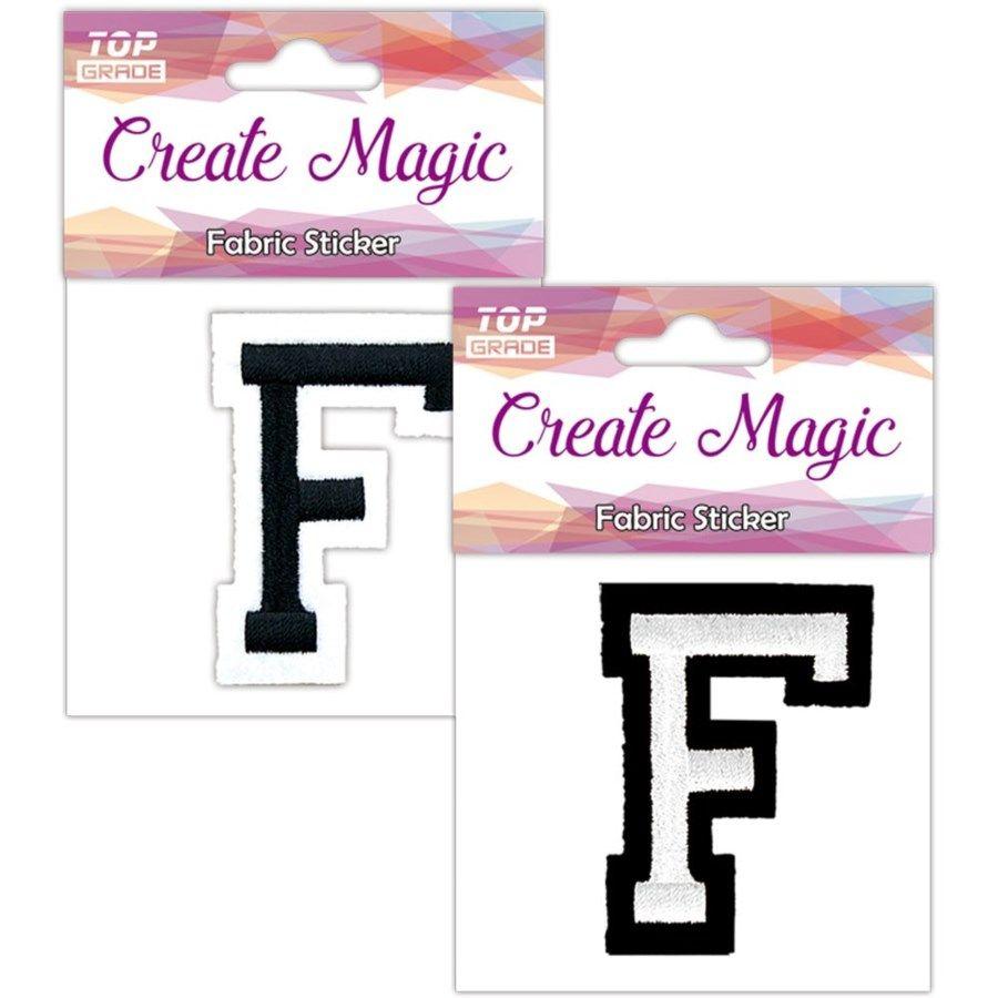 12 Wholesale Fabric Iron On Sticker Letter F image